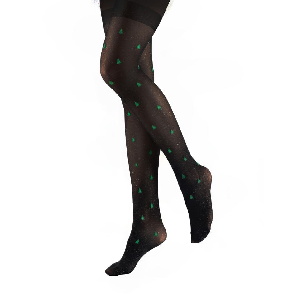 Black tights with X-mas trees