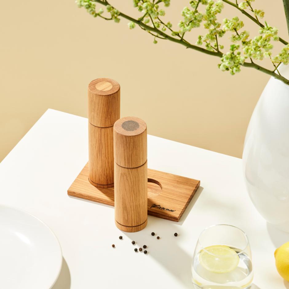 by Brorson® CrushGrind® Salt and Pepper set on Tray